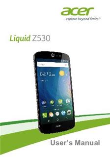 Acer Liquid Z530 manual. Smartphone Instructions.